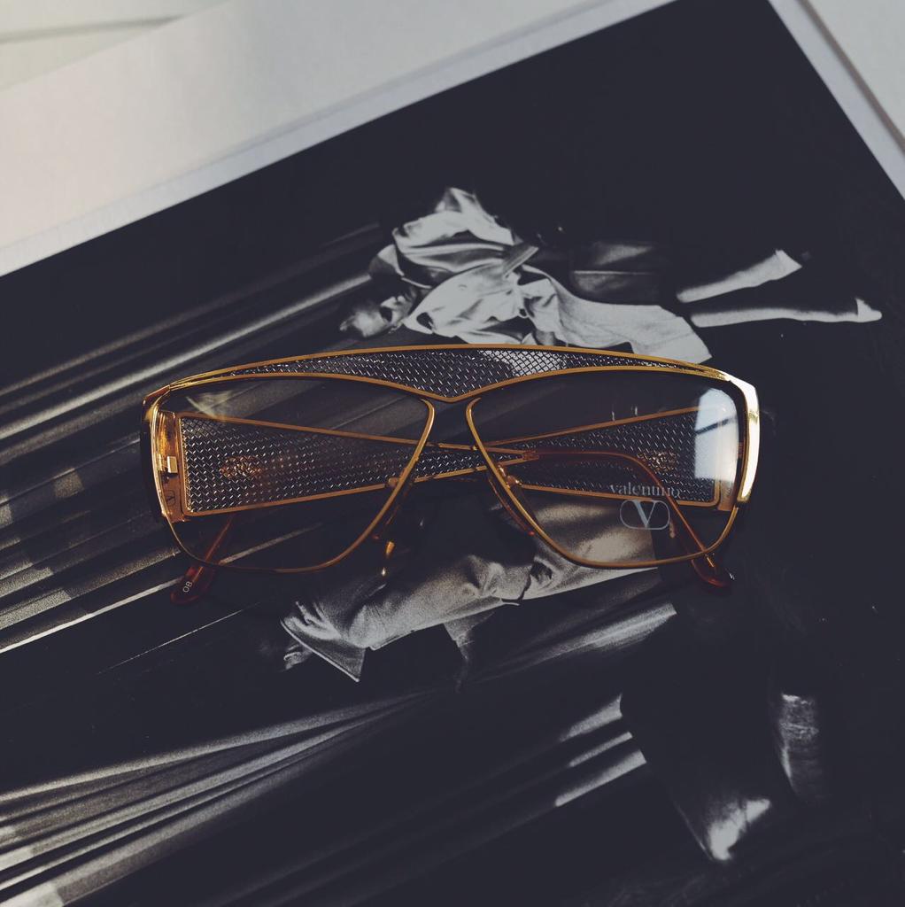 valentino gold vintage glasses